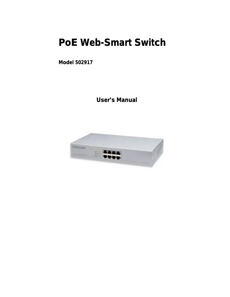 Page n°1 - Manuel utilisateur Intellinet 502917