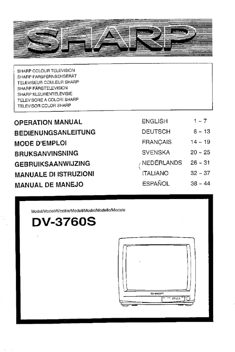 Page n°1 - Manuel utilisateur Sharp DV3760S