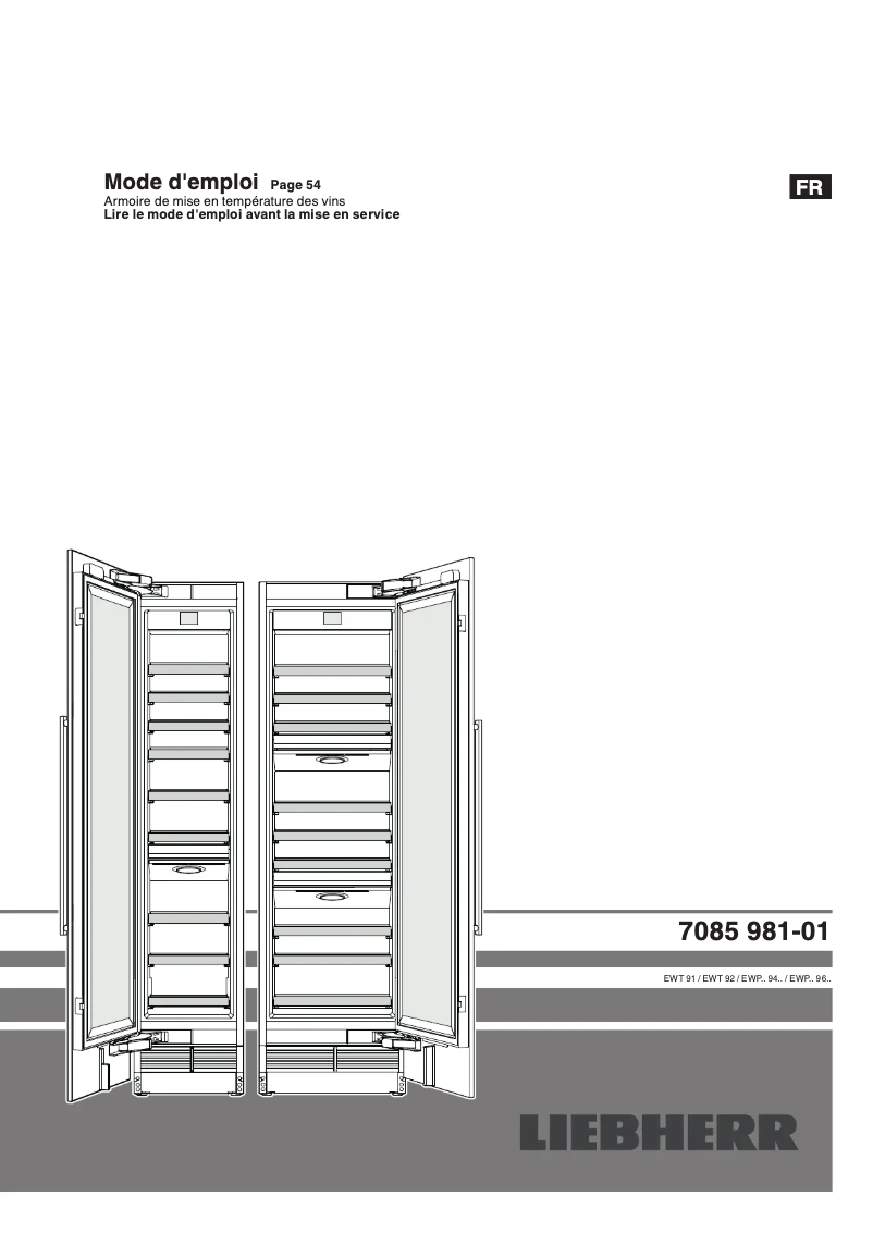 Page 1 de la notice Manuel utilisateur Liebherr EWPi 9470