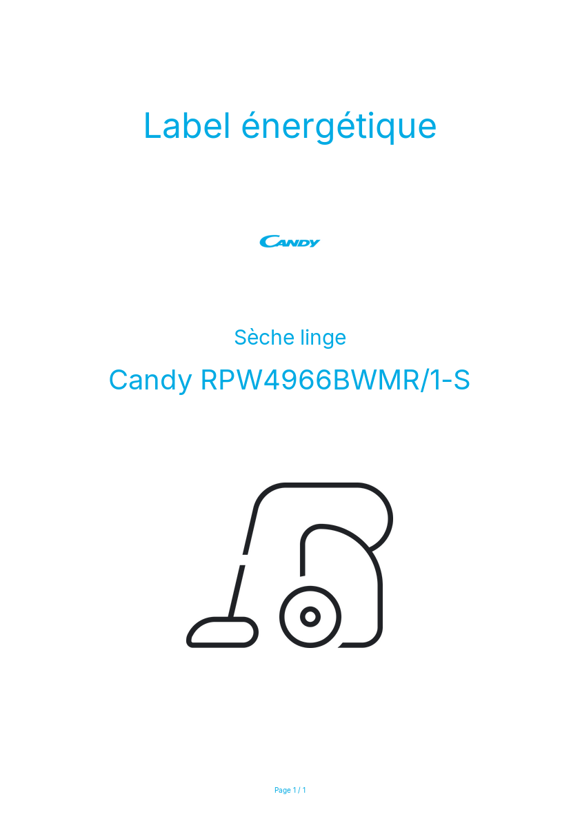 Image de la première page du manuel de l'appareil RPW4966BWMR/1-S