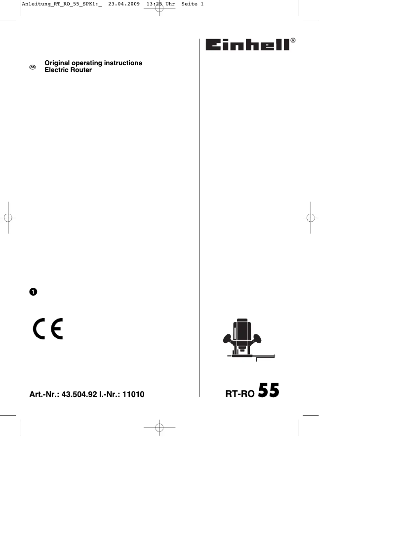 Image de la première page du manuel de l'appareil RT-RO 55