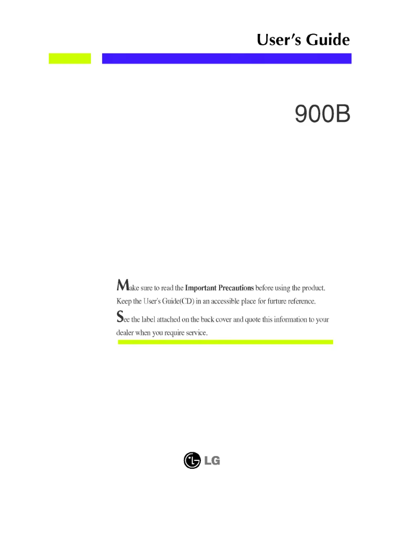 Image de la première page du manuel de l'appareil 900B