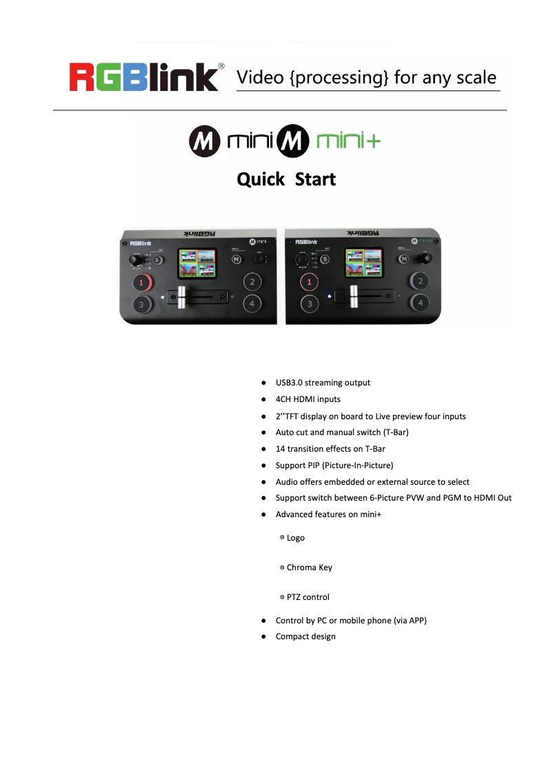 Image de la première page du manuel de l'appareil mini