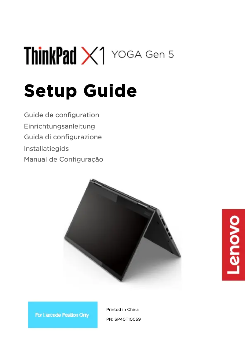 Page n°1 - Guide d'installation Lenovo ThinkPad X1 Yoga