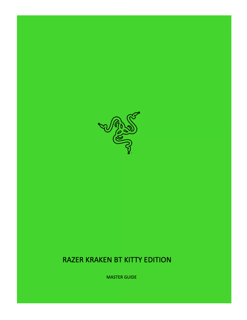 Page 1 de la notice Manuel utilisateur Razer Kraken BT Kitty Edition
