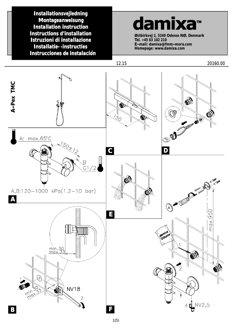 Page 1 de la notice Manuel utilisateur Damixa 7360000