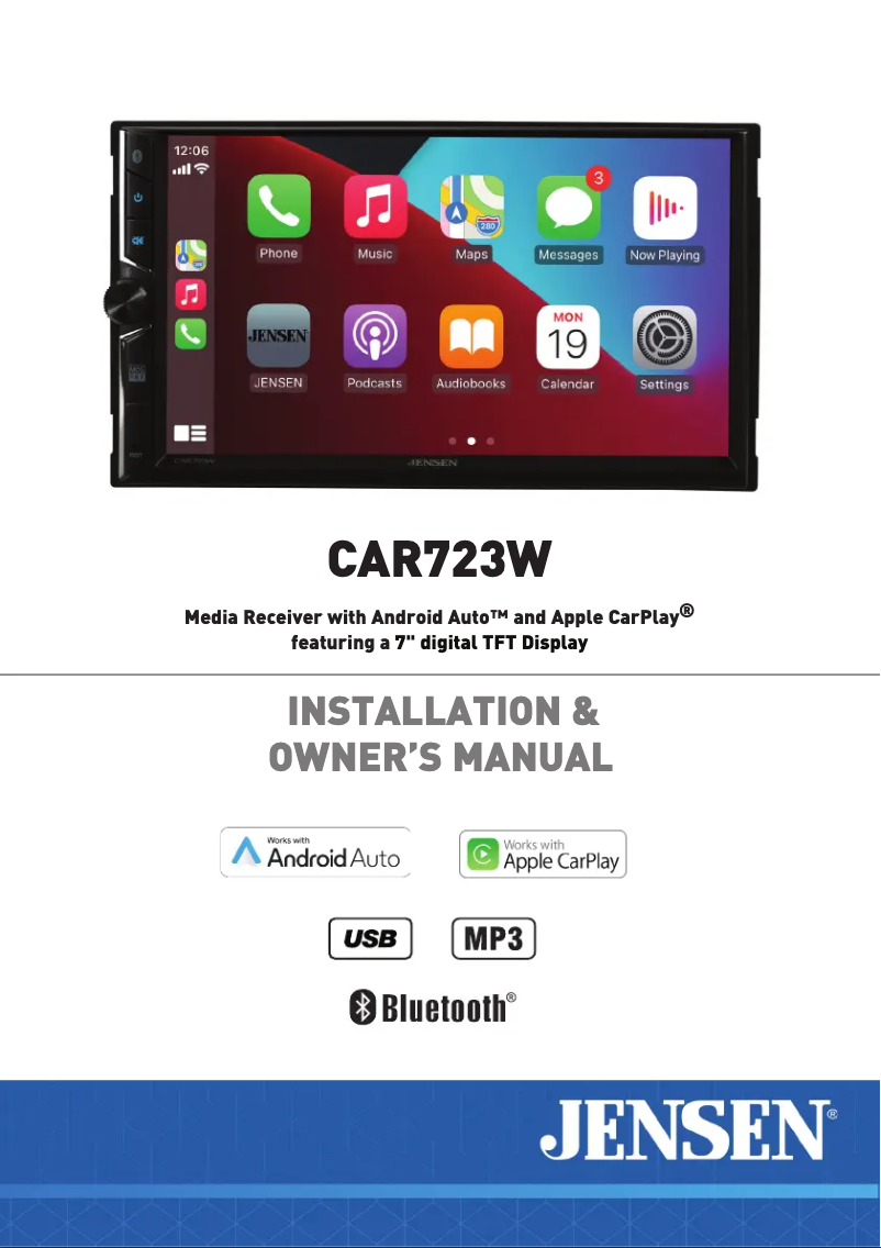 Page 1 de la notice Manuel utilisateur Jensen CAR723W