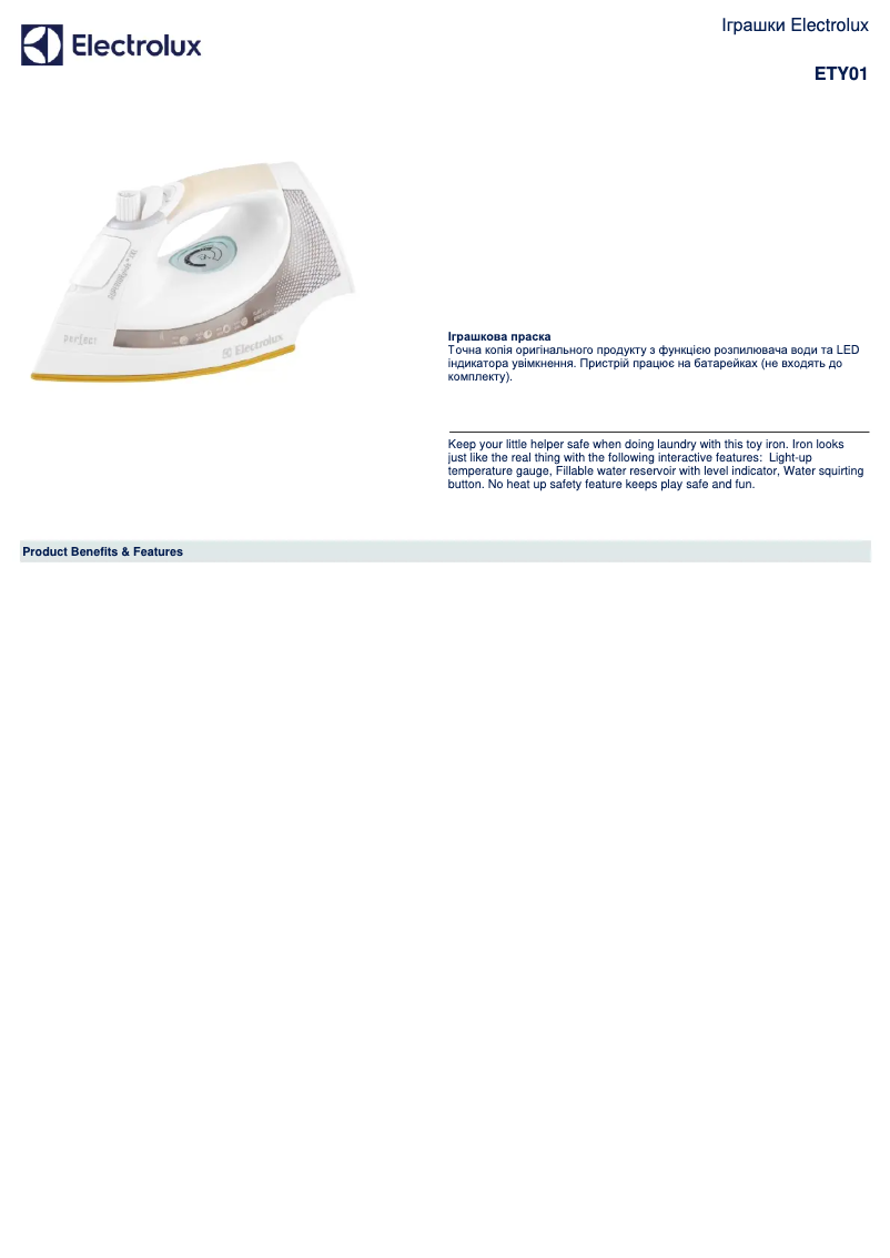 Página 1 del manual Manual de usuario Electrolux ETY01