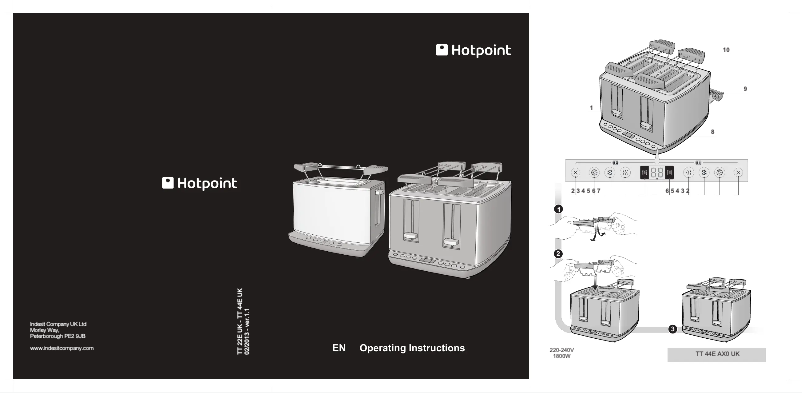 Page 1 de la notice Manuel utilisateur Hotpoint TT 44E AX0 UK