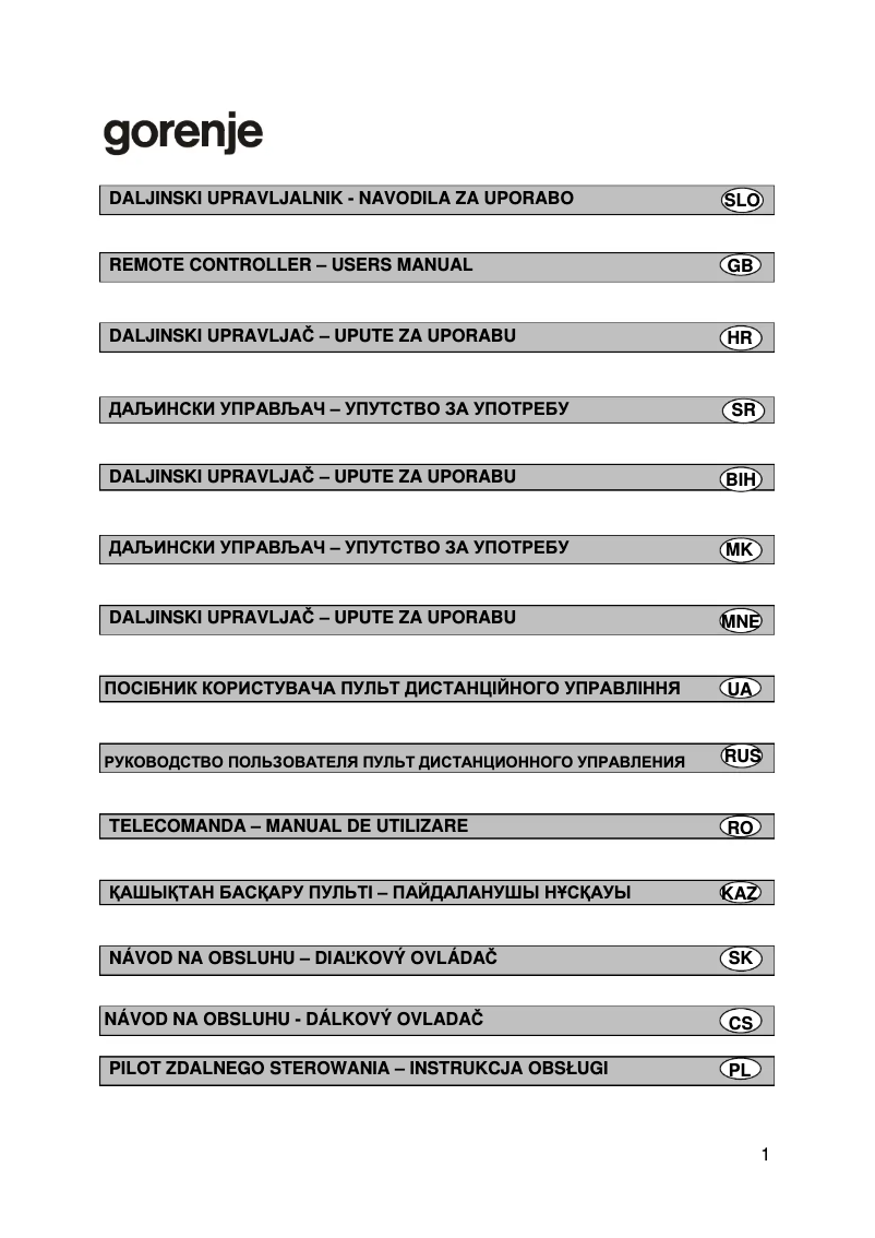 Page n°1 - Manuel utilisateur Gorenje KAM 24 F0 PHH
