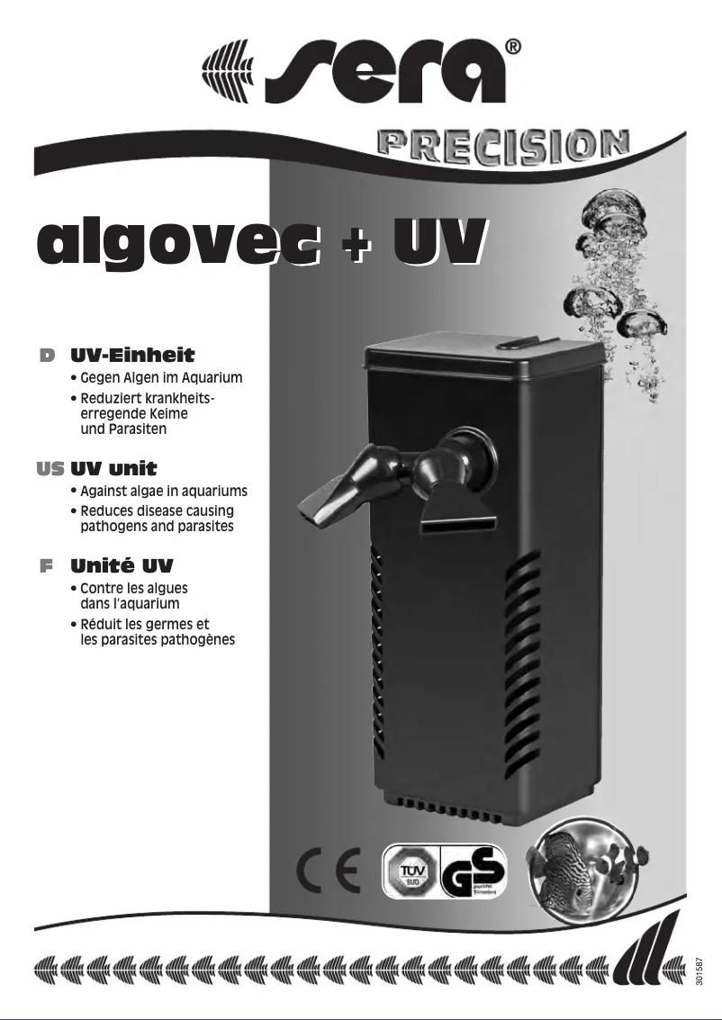 Page 1 de la notice Manuel utilisateur sera Algovec + UV