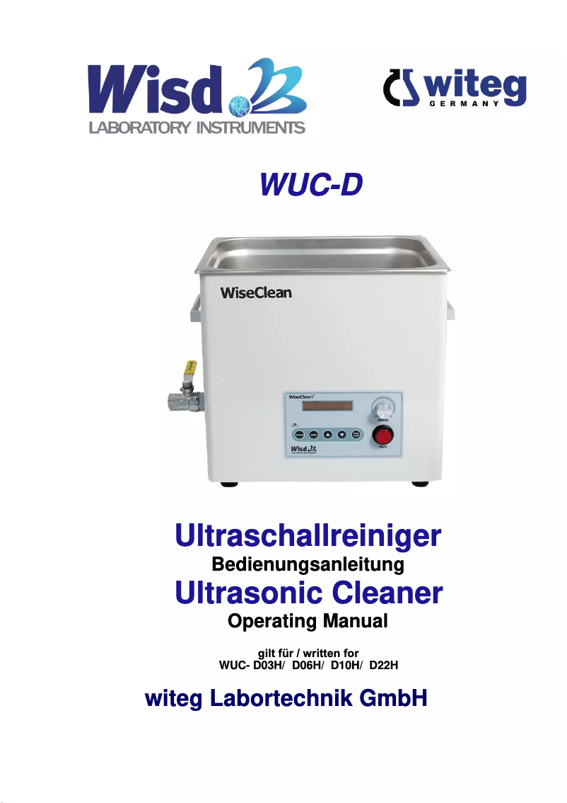 Image de la première page du manuel de l'appareil WUC-D10H