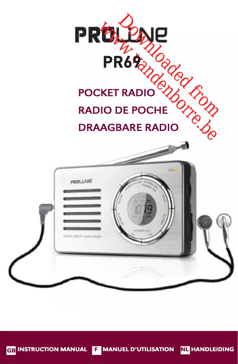 Page 1 de la notice Manuel utilisateur Proline PR69