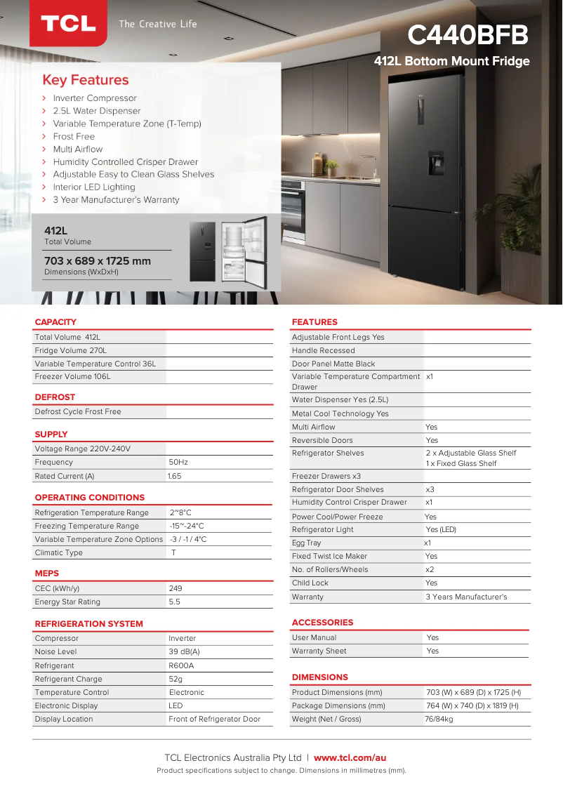 Image de la première page du manuel de l'appareil C440BFB