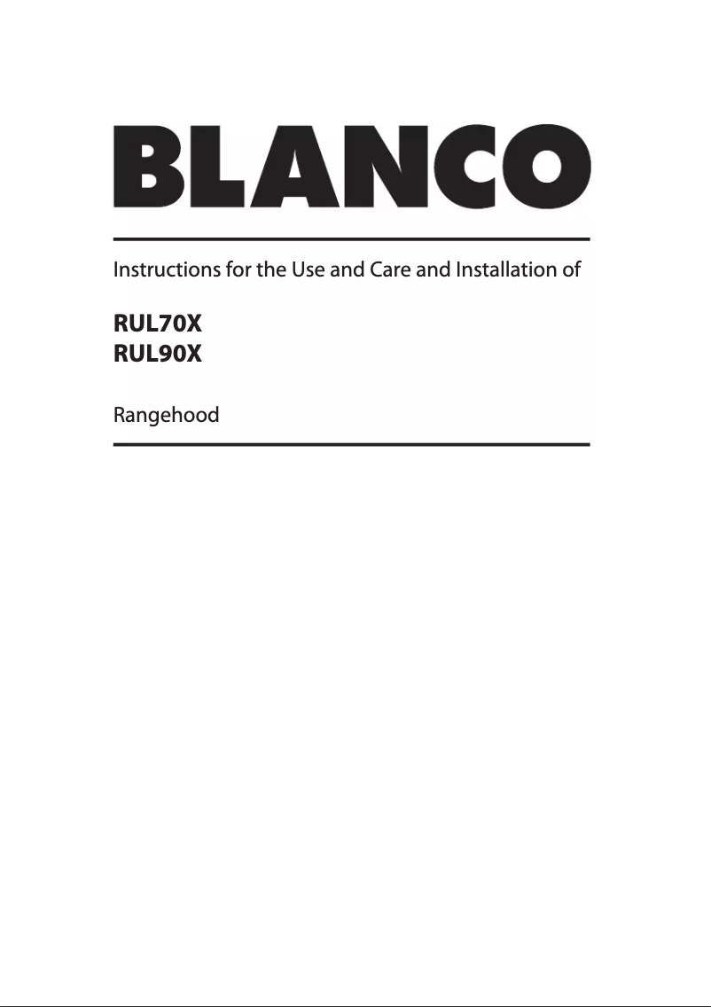 Page 1 de la notice Manuel utilisateur BLANCO RUL70X