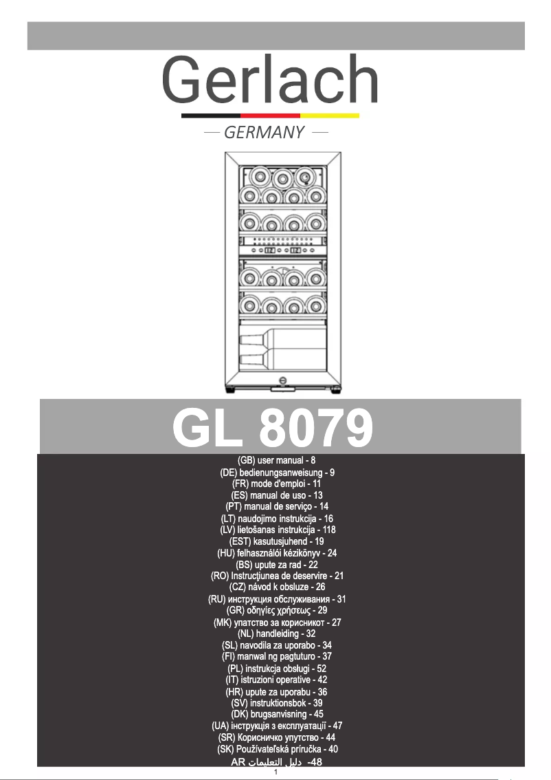 Page 1 de la notice Manuel utilisateur Gerlach GL 8079