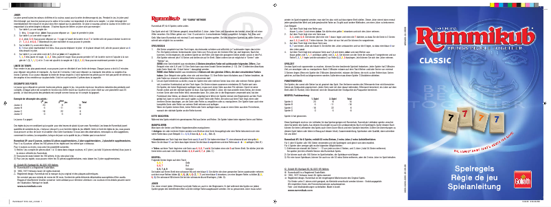Imagen de la primera página del manual del dispositivo Rummikub
