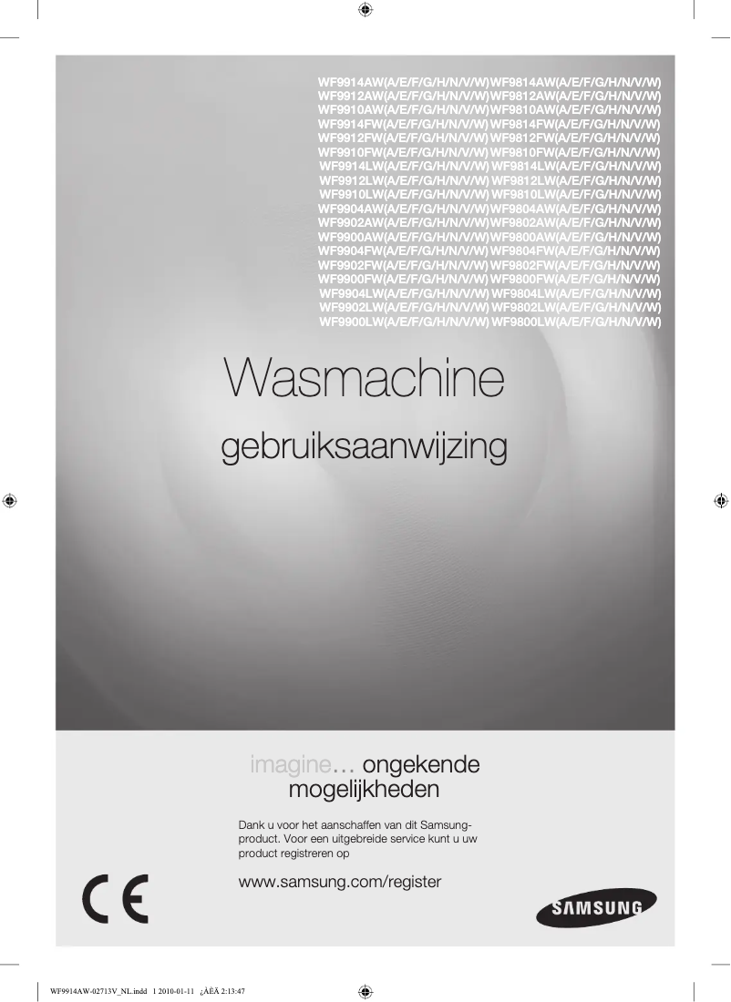 Page n°1 - Manuel utilisateur Samsung WF9800AW