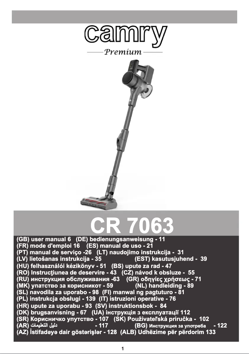 Page n°1 - Manuel utilisateur Camry CR 7063