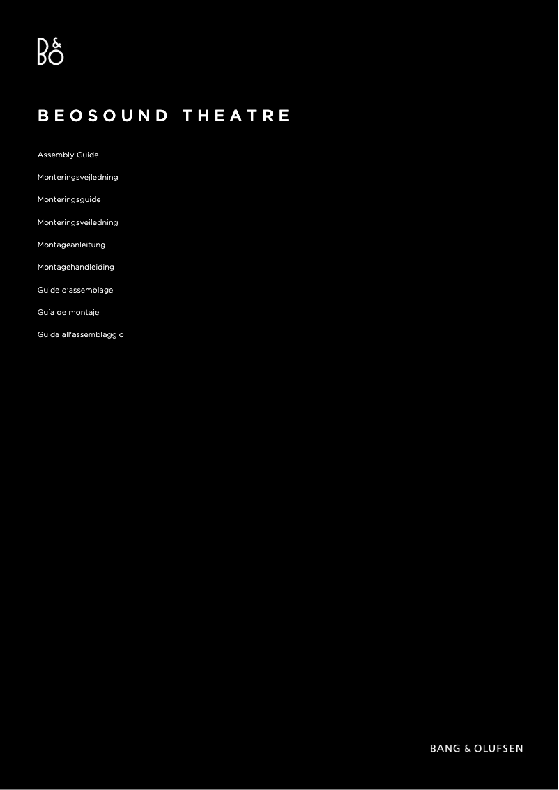 Page 1 de la notice Guide d'installation Bang & Olufsen BeoSound Theatre