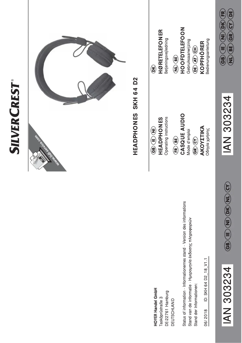 Page n°1 - Manuel utilisateur SilverCrest SKH 64 D2