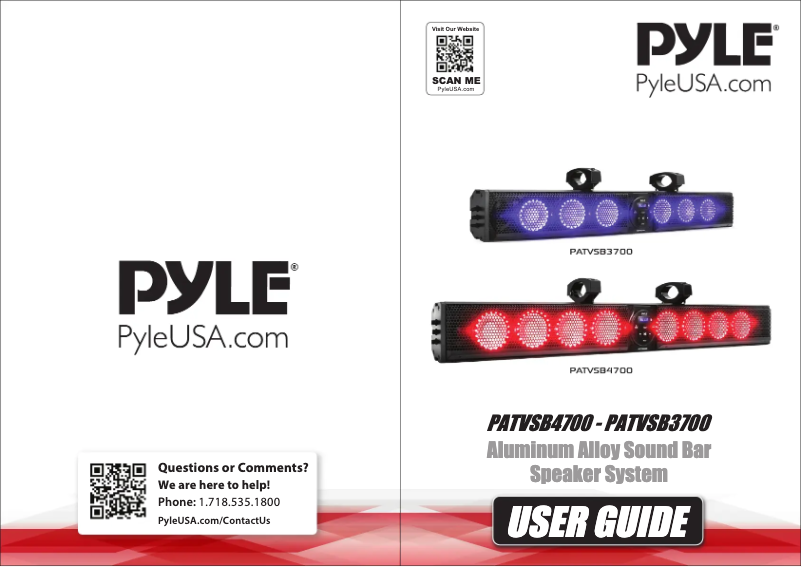 Page 1 de la notice Manuel utilisateur Pyle PATVSB2600