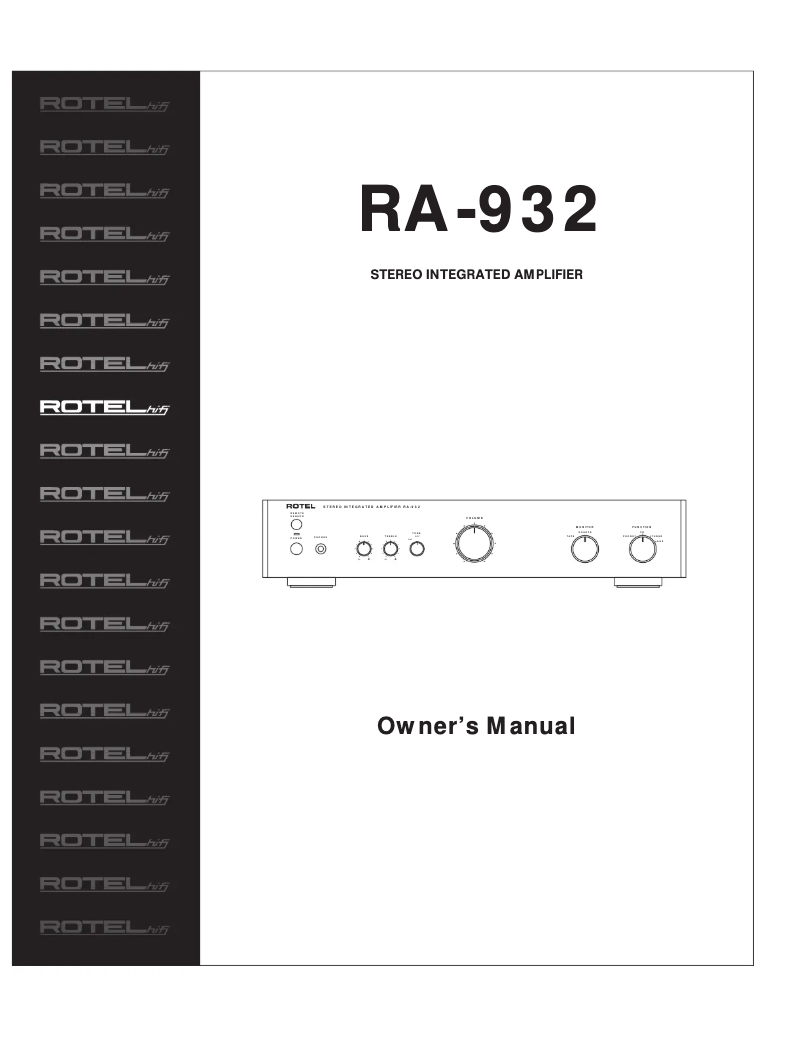 Image de la première page du manuel de l'appareil RA-932