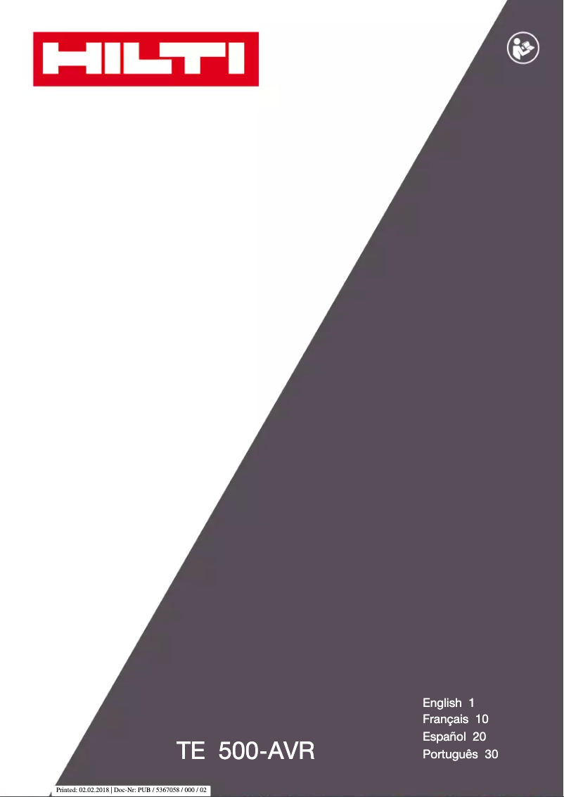 Página 1 del manual Manual de usuario Hilti TE 500-AVR SDS