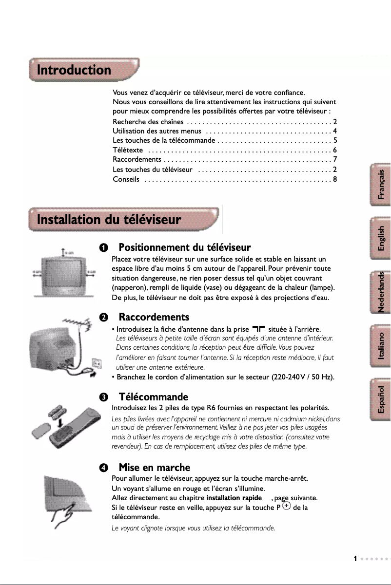 Page n°1 - Manuel utilisateur Aristona 52TA4415