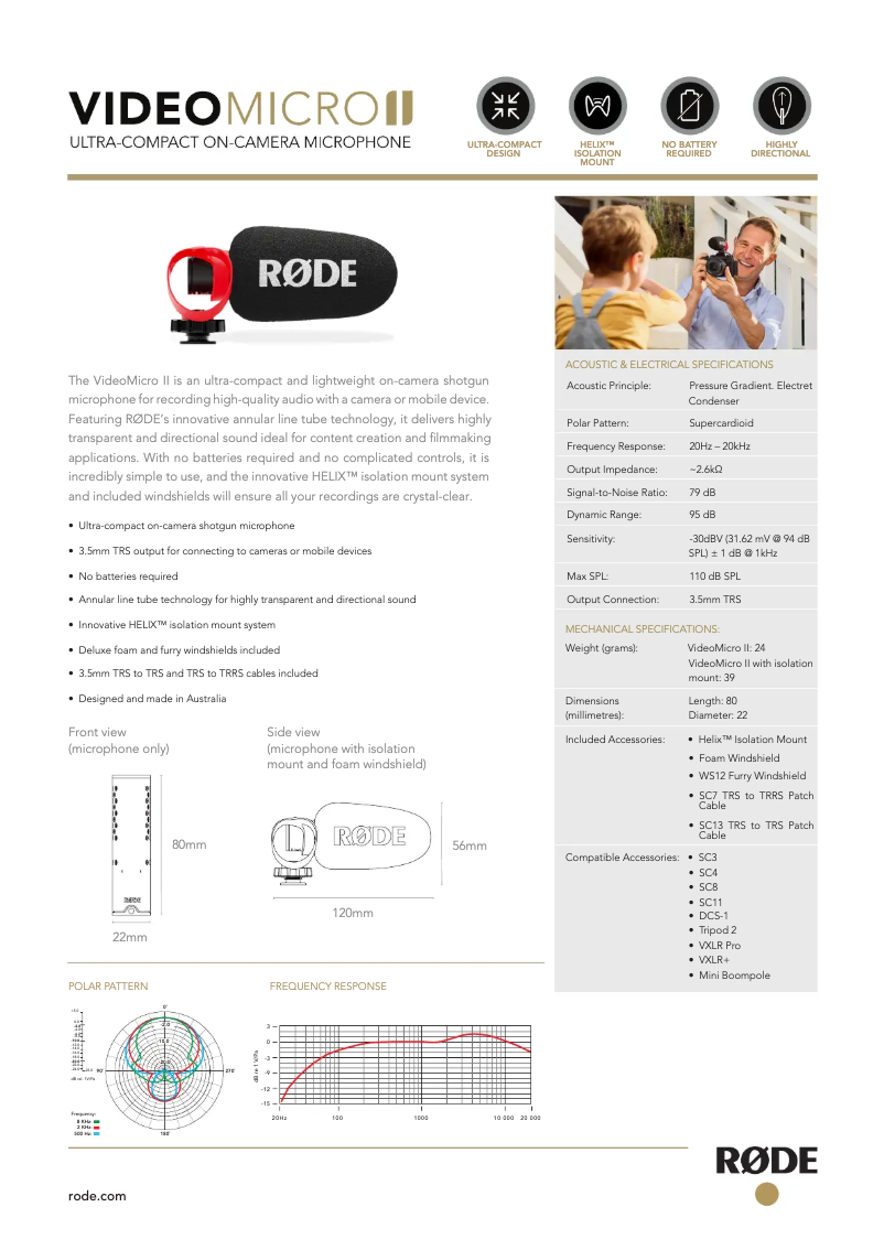 Image de la première page du manuel de l'appareil VideoMicro II