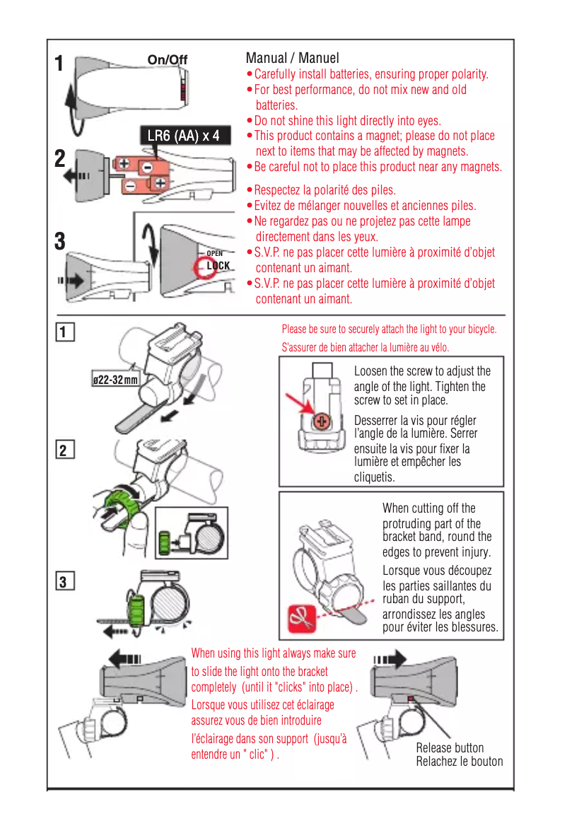 Page 1 de la notice Manuel utilisateur Cateye HL-EL530