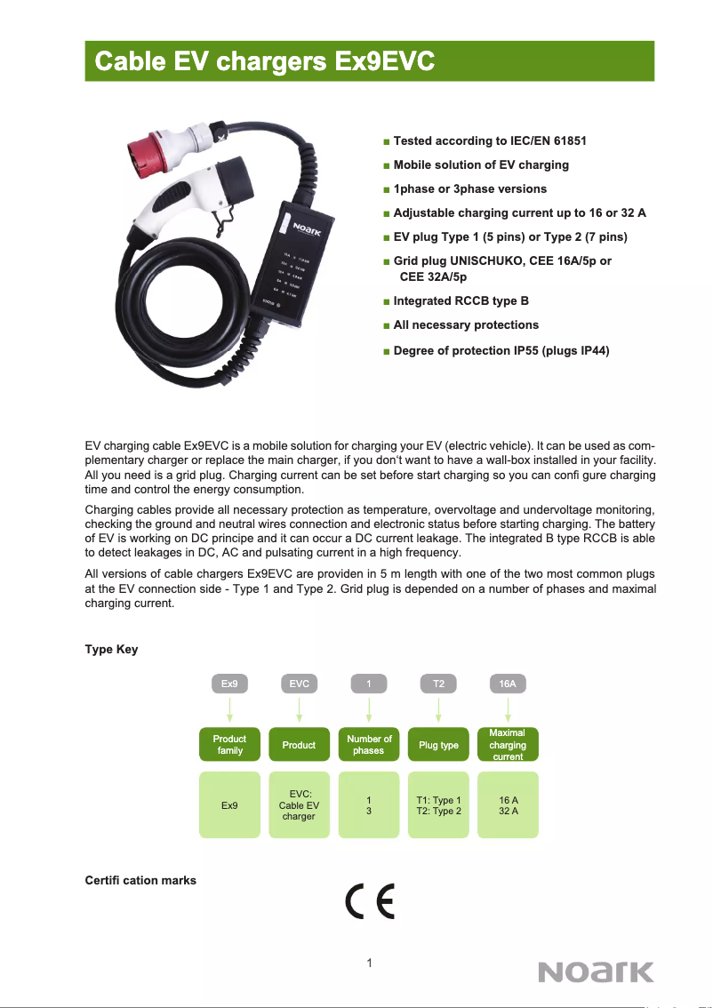 Page n°1 - Manuel utilisateur Noark Ex9EVC1 T2