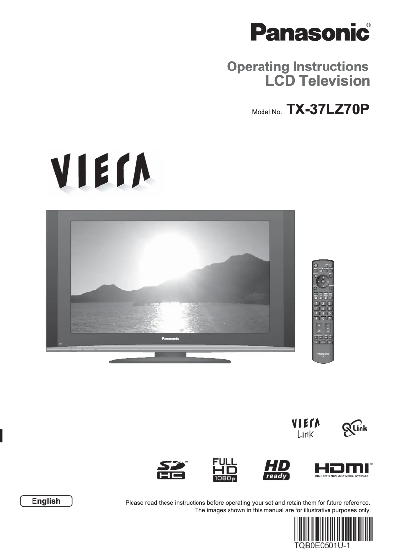 Image de la première page du manuel de l'appareil Viera TX-37LZ70P