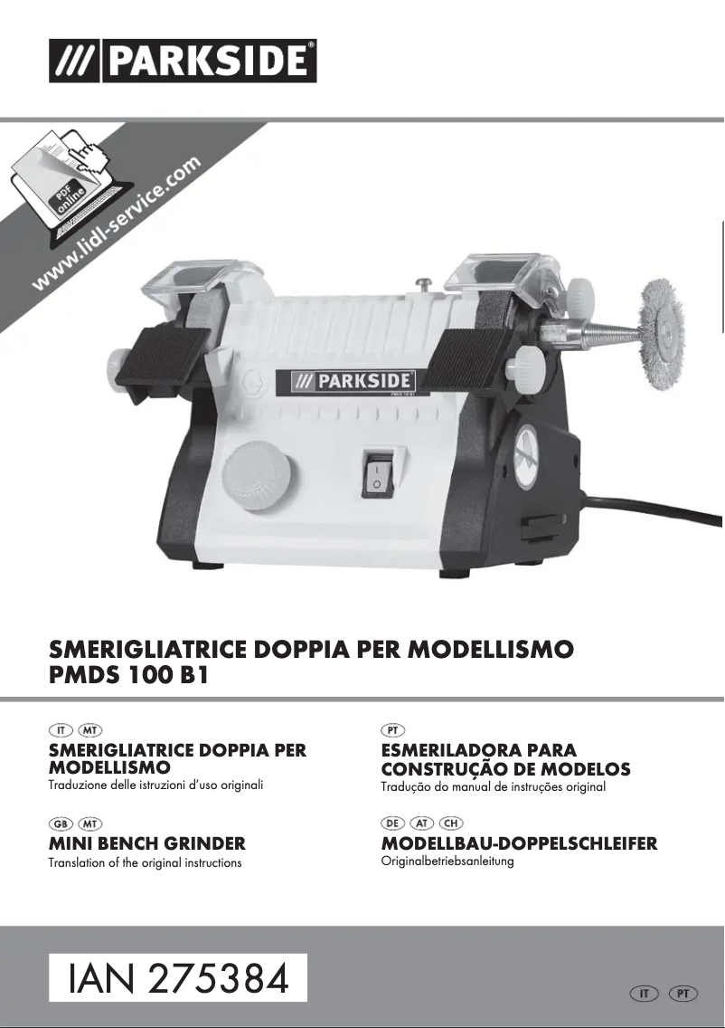 Page n°1 - Manuel utilisateur Parkside PMDS 100 B1