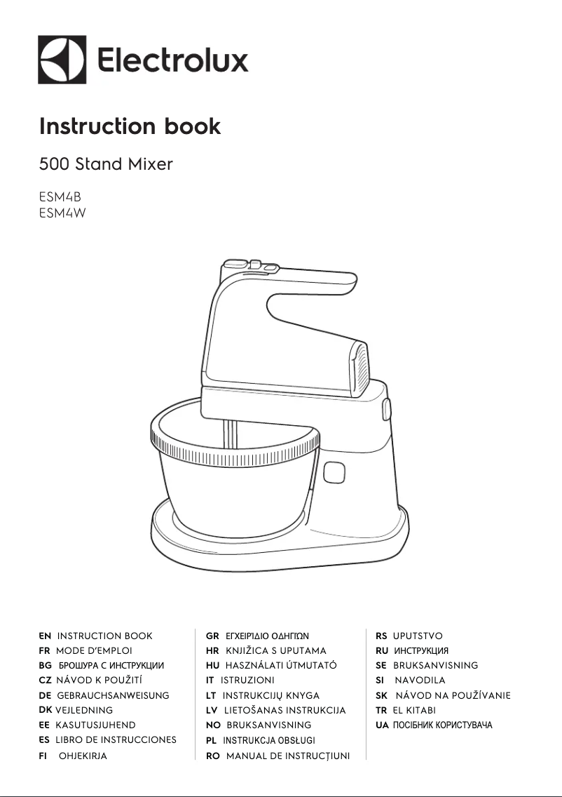 Page 1 de la notice Manuel utilisateur Electrolux ESM4W
