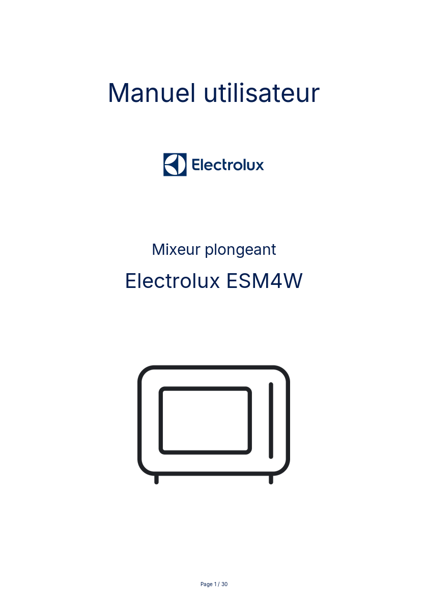 Image de la première page du manuel de l'appareil ESM4W