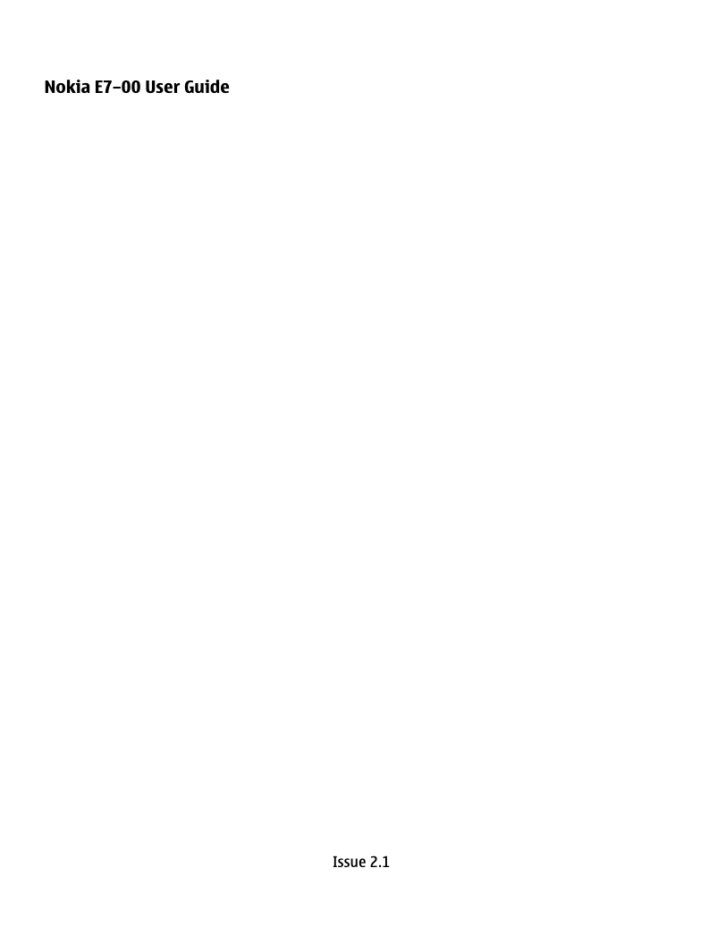 Page 1 de la notice Manuel utilisateur Nokia E7-00