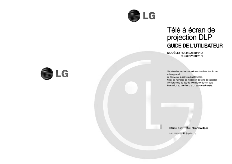 Page n°1 - Manuel utilisateur LG RU-52SZ51D