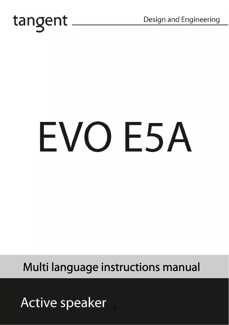 Page n°1 - Manuel utilisateur Tangent Evo E5A