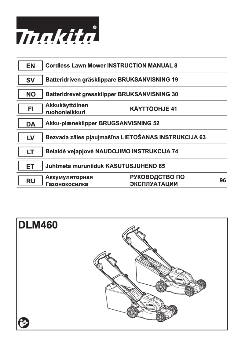 Page 1 de la notice Manuel utilisateur Makita DLM460