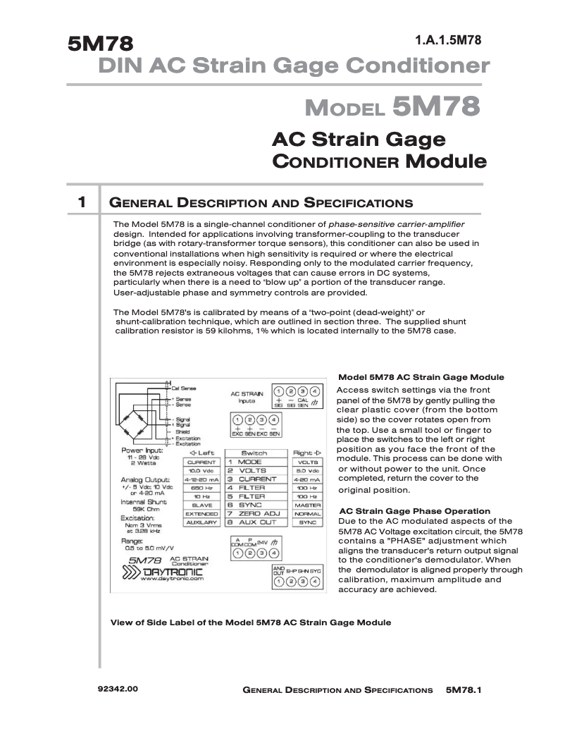 Imagen de la primera página del manual del dispositivo 5M78