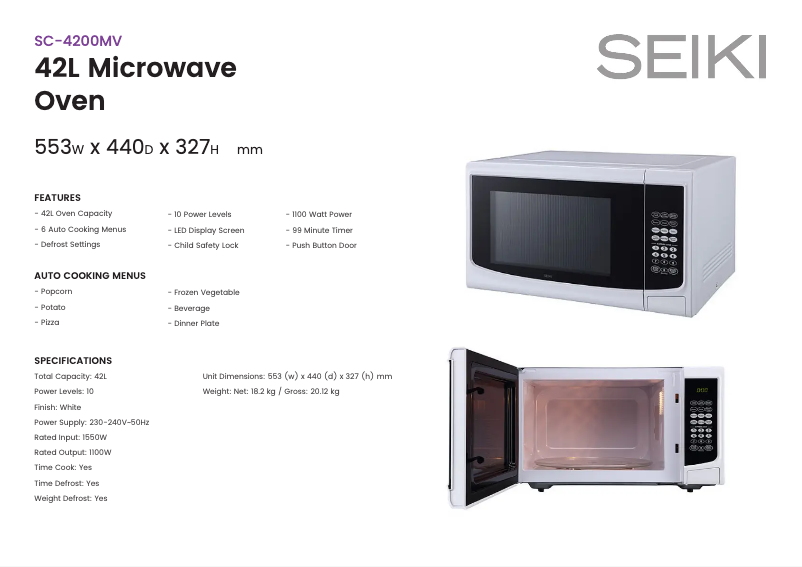 Image de la première page du manuel de l'appareil SC-4200MV