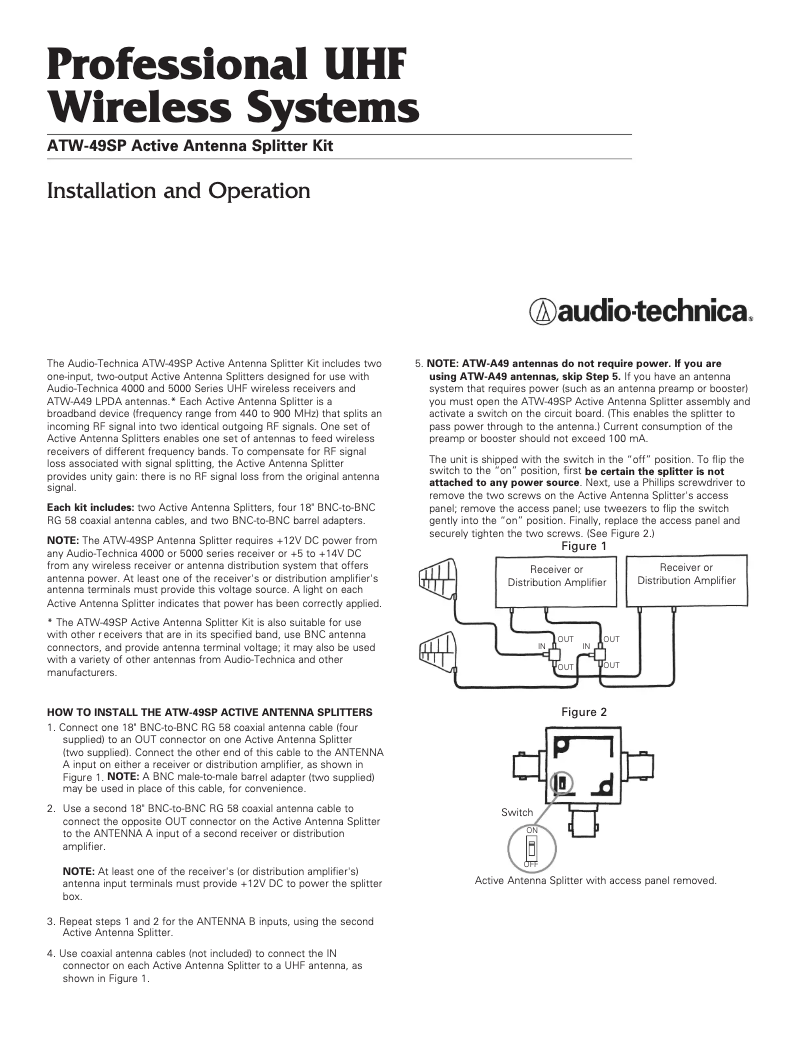 Image de la première page du manuel de l'appareil ATW-49SP