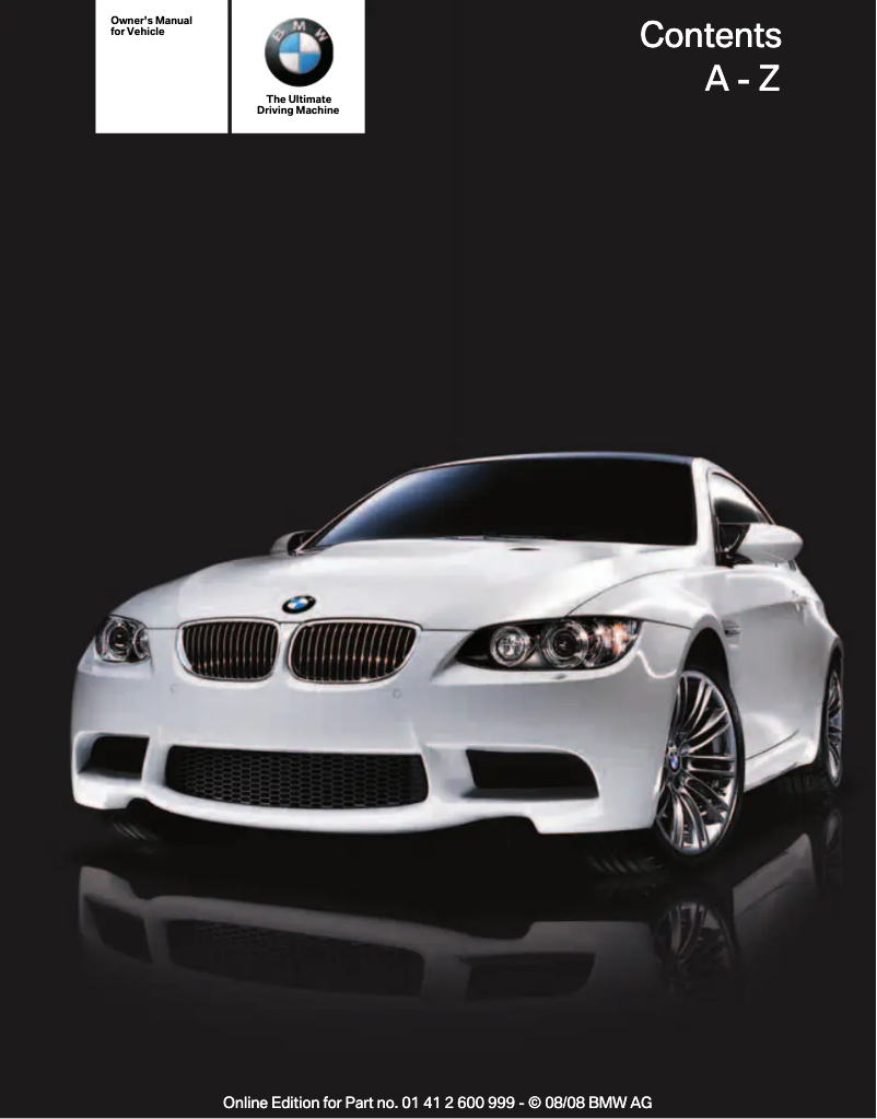 Page 1 de la notice Manuel utilisateur BMW M3 Coupe (2009)