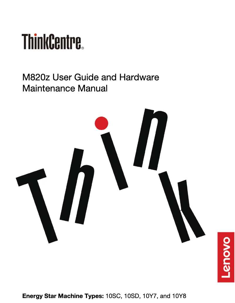 Page 1 de la notice Manuel utilisateur Lenovo ThinkCentre M820z AiO