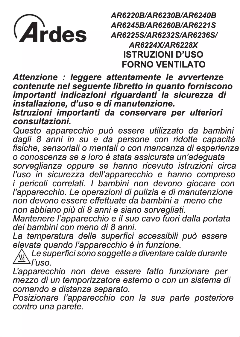 Página 1 del manual Manual de usuario Ardes AR6220B