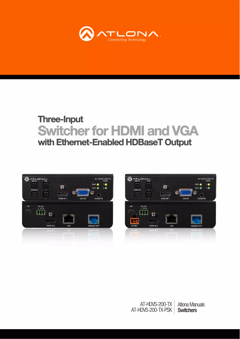 Page 1 de la notice Manuel utilisateur Atlona HDVS-200-TX