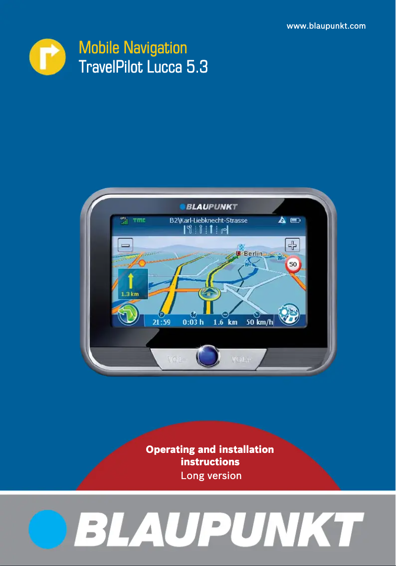 Image de la première page du manuel de l'appareil Travelpilot Lucca 5.3