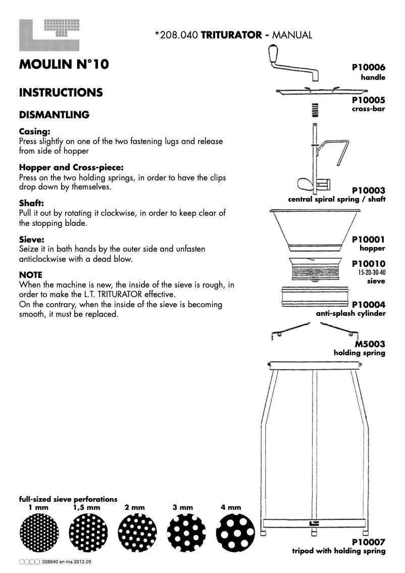 Page 1 de la notice Manuel utilisateur Louis Tellier 208040