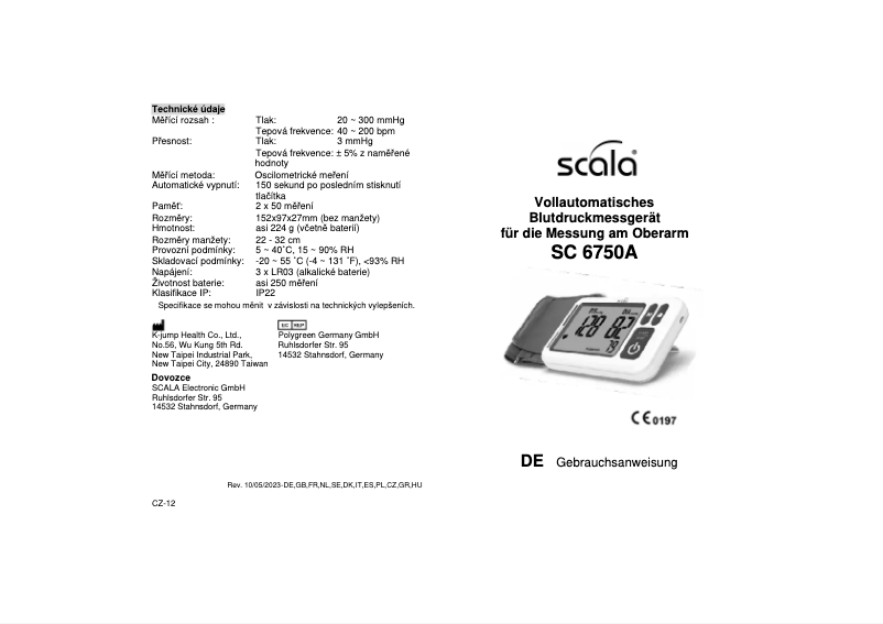 Page n°1 - Manuel utilisateur Scala SC 6750A